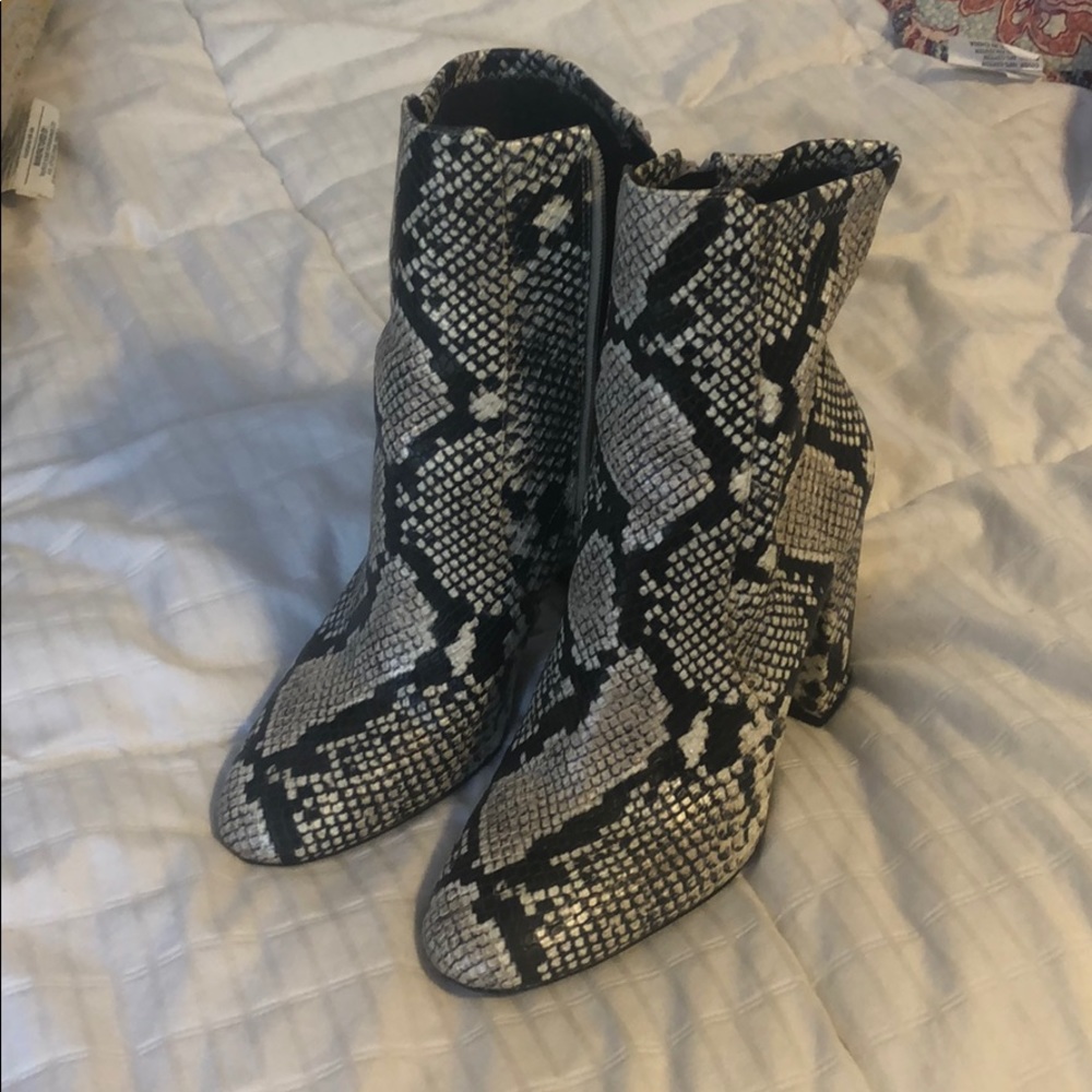 Snake skin booties